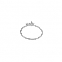 Bague croix avec oxydes, argent 925/1000 rhodié