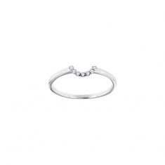 Bague d'entourage sertie de 7 diamants HSI 0,04ct, Or 750/1000