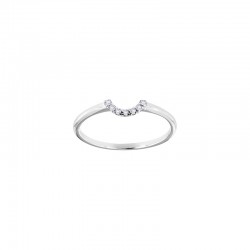 Bague d'entourage sertie de 7 diamants HSI 0,04ct, Or 750/1000