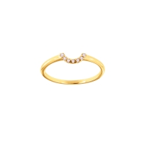 Bague d'entourage sertie de 7 diamants HSI 0,04ct, Or 750/1000