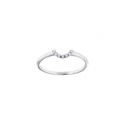 Bague d'entourage sertie de 7 diamants HSI 0,04ct, Or 750/1000