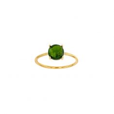 Bague Diopside diam. 7mm, Or 750/1000