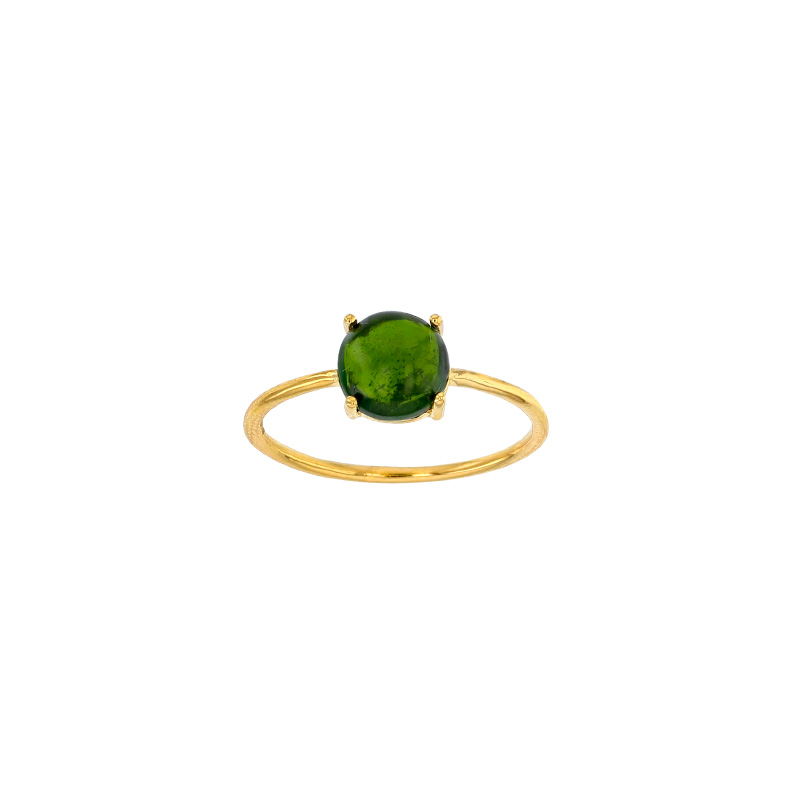 Bague Diopside diam. 7mm, Or 750/1000