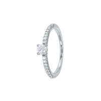 Bague empierré argent rhodié 925/1000 avec oxydes de zirconium