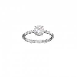 Bague empierrée Or 375/1000 avec oxydes de zirconium