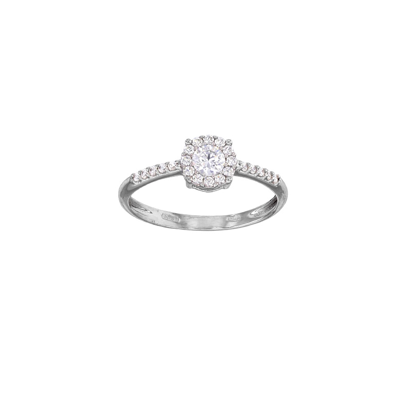 Bague empierrée Or 375/1000 avec oxydes de zirconium