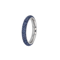 Bague en acier pailletée bleu
