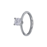 Bague en argent rhodié 925/1000 et oxyde de zirconium