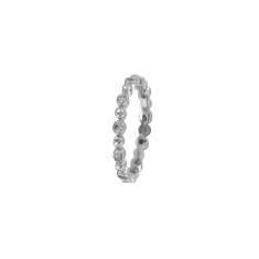 Bague en Argent rhodié 925/1000 et Oxydes de zirconium