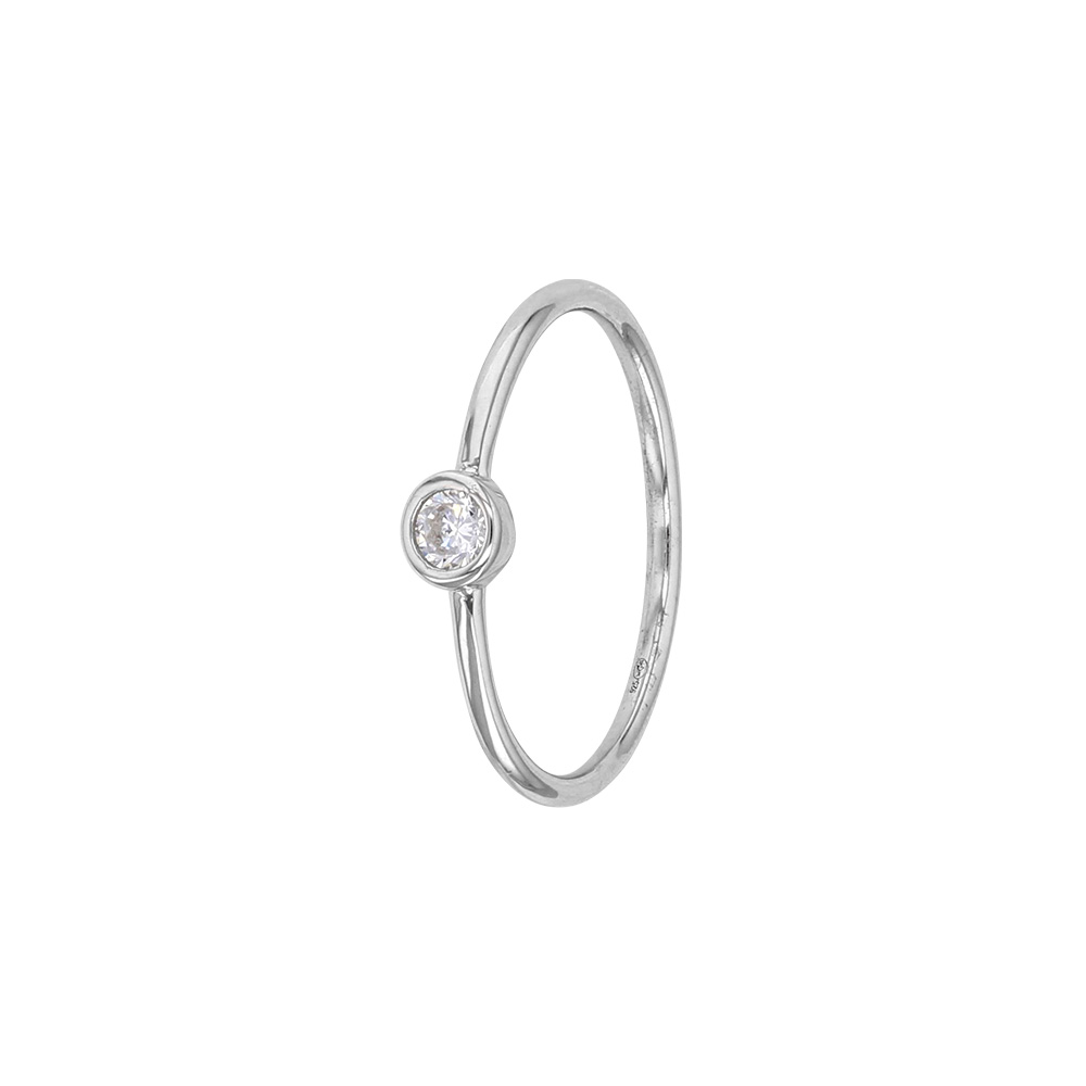 Bague en Argent rhodié 925/1000 et oxyde de zirconium
