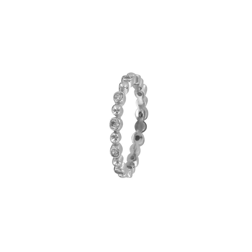 Bague en Argent rhodié 925/1000 et Oxydes de zirconium
