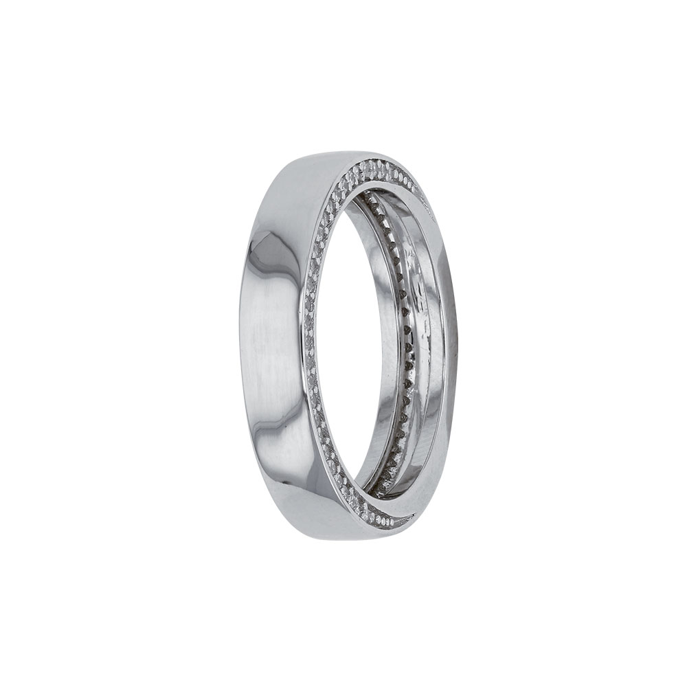 Bague en Argent rhodié 925/1000 et oxydes de zirconium