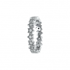 Bague étoiles en Argent rhodié 925/1000 et oxydes de zirconium