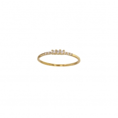 Bague fine 9 diamants GVS 0,09ct, Or 750/1000