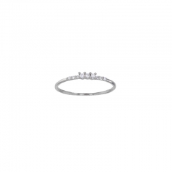 Bague fine 9 diamants GVS 0,09ct, Or 750/1000