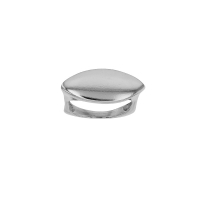 Bague forme amande au corps carré lisse, argent 925/1000