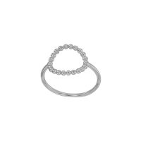 Bague forme cercle perlée en argent 925/1000 rhodié