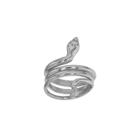 Bague forme serpent lisse argent 925/1000 platiné