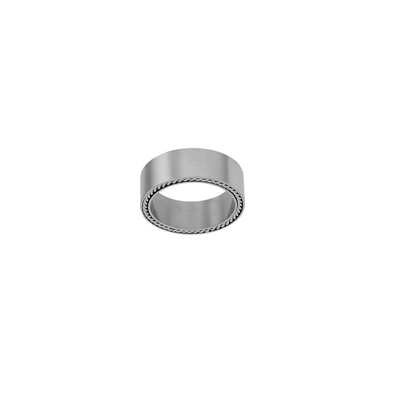 Bague homme acier lisse avec câble