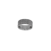 Bague homme acier motif reptile