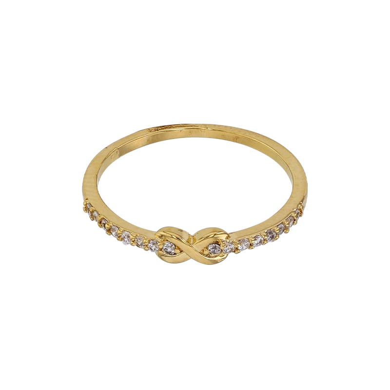 Bague infini ornée d’oxydes, plaqué or
