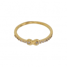 Bague infini ornée d’oxydes, plaqué or