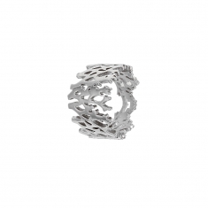 Bague inspiration ramure en acier