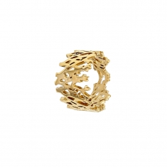 Bague inspiration ramure en acier
