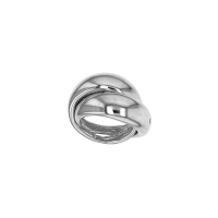 Bague large 2 anneaux entrelacés, argent 925/1000 platiné