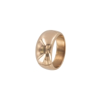 Bague large en acier doré-rose
