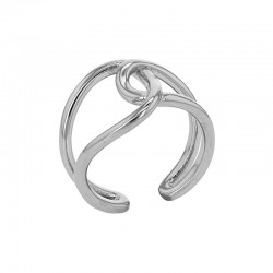 Bague large forme noeud ajouré en acier inoxydable