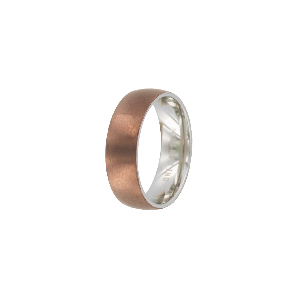 Bague lisse en acier couleur chocolat