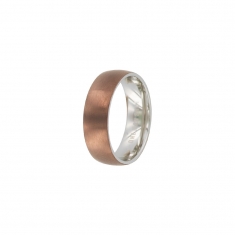 Bague lisse en acier couleur chocolat