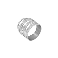 Bague longue ajourée en acier