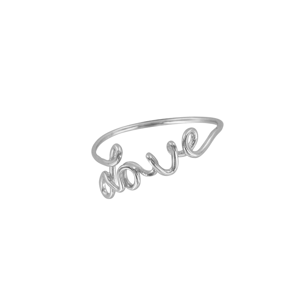 Bague Love en argent rhodié 925/1000