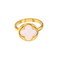 Bague MADRE PERLA en argent 925/1000 doré avec trèfle quadrilobé en nacre
