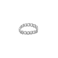 Bague maille gourmette en argent 925/1000 platiné