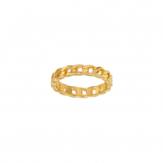 Bague maille gourmette, Plaqué or