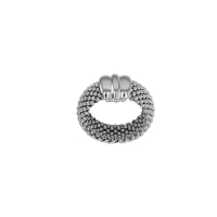 Bague maille perlée avec forme 