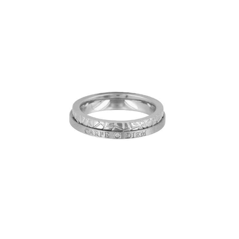 Bague mixte acier Carpe Diem