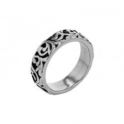 Bague motif celtique ajouré en acier