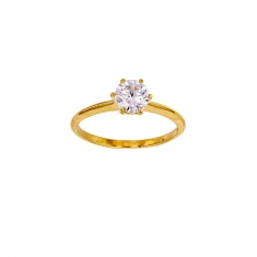 Bague Or 375/1000 avec oxyde de zirconium ø5.75mm