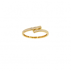 Bague Or 375/1000 avec oxydes de zirconium