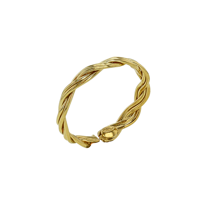 Bague ouverte corps torsadé en argent 925/1000 rhodié