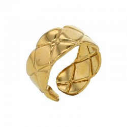 Bague ouverte motif matelassé acier doré