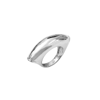 Bague ovale allongée en argent 925/1000 platiné