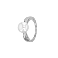 Bague perle d'eau douce de culture AAA, monture épaisse argent 925/1000 rhodié