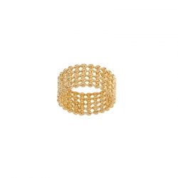 Bague perlée à 5 rangs en Plaqué or