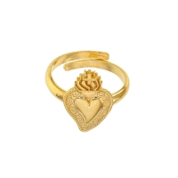 Bague réglable GYPSY MARIA avec coeur en Argent 925/1000 doré