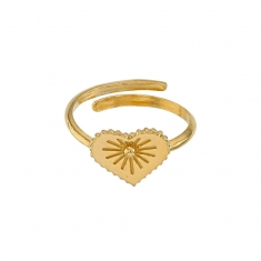 Bague réglable GYPSY MARIA avec coeur en Argent 925/1000 rhodié